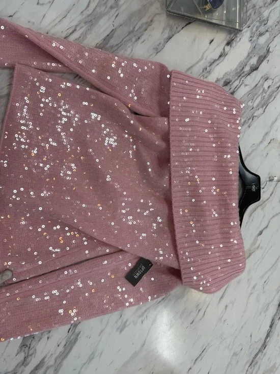 Retrofete Pink Sequin Off-the-Shoulder Sweater - Picture 4 of 8